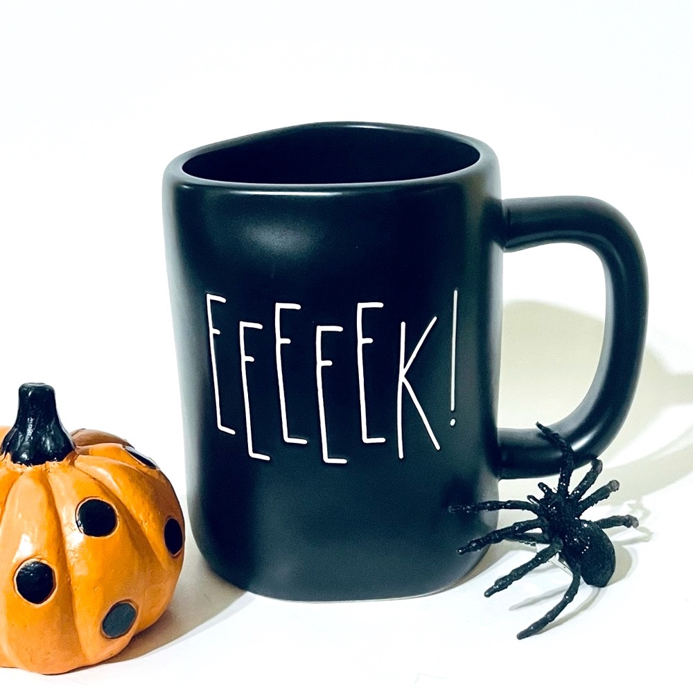 Rae Dunn Halloween Black Eeeek Mug